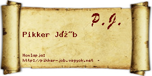 Pikker Jób névjegykártya